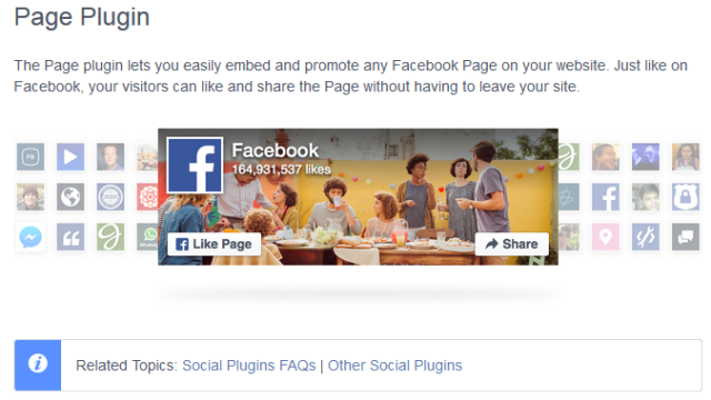FaceBookページ「Page Plugin」登録サイト