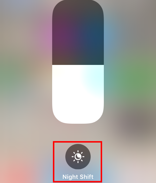 iOS11のコントロールセンター、明るさの設定